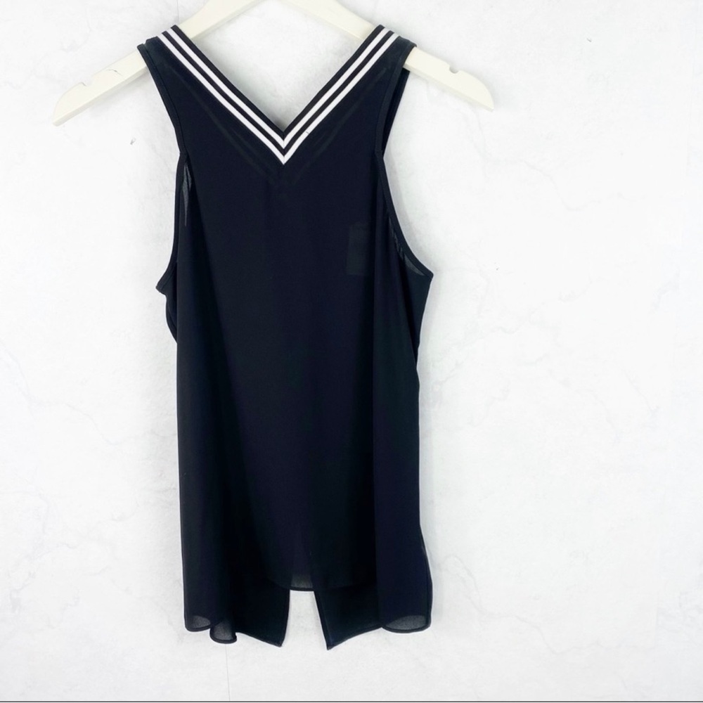 Express Black Sleeveless Top with White Trim